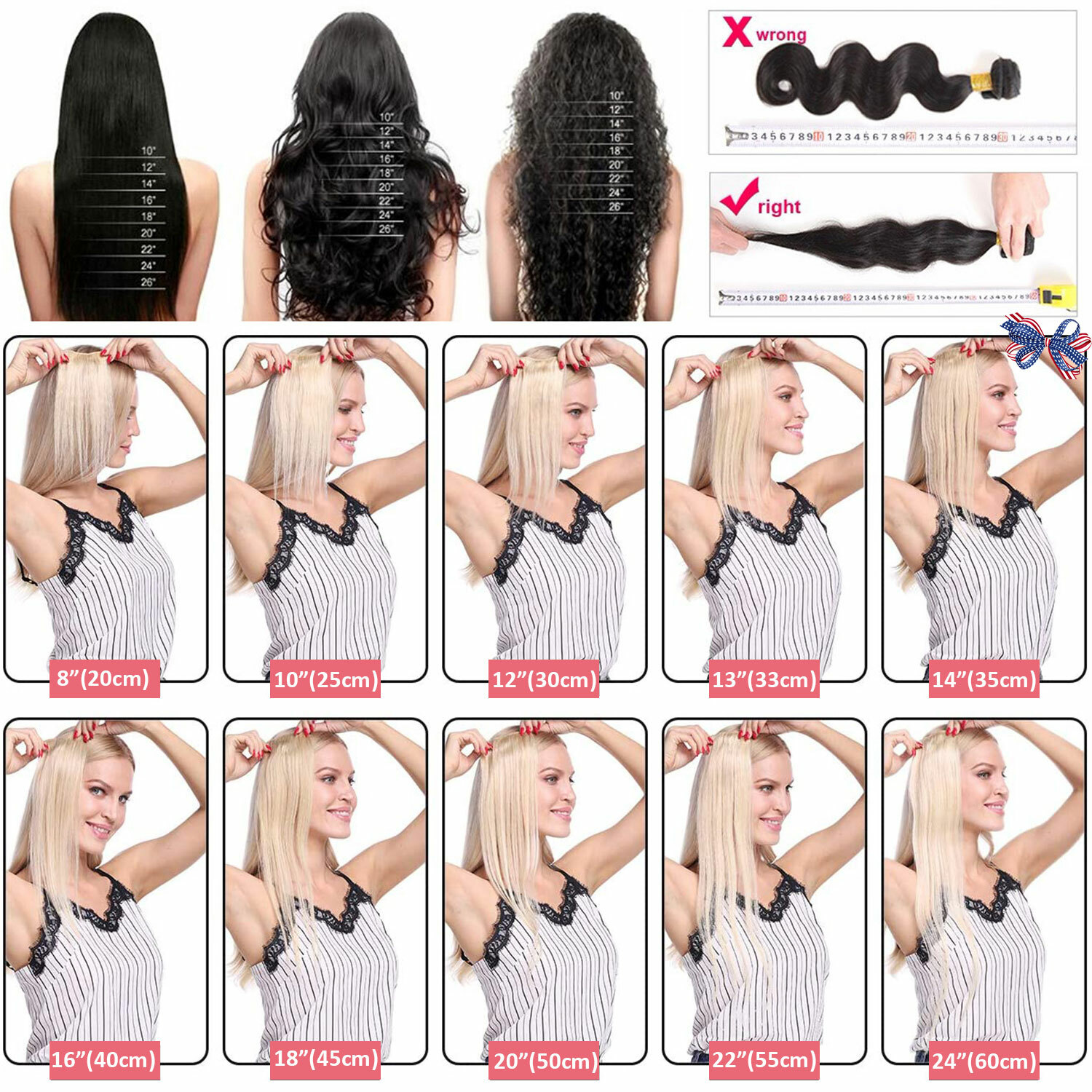 CLEARANCE V Shape One Piece Clip in 100% Remy Human Hair Extensions Thick Weft