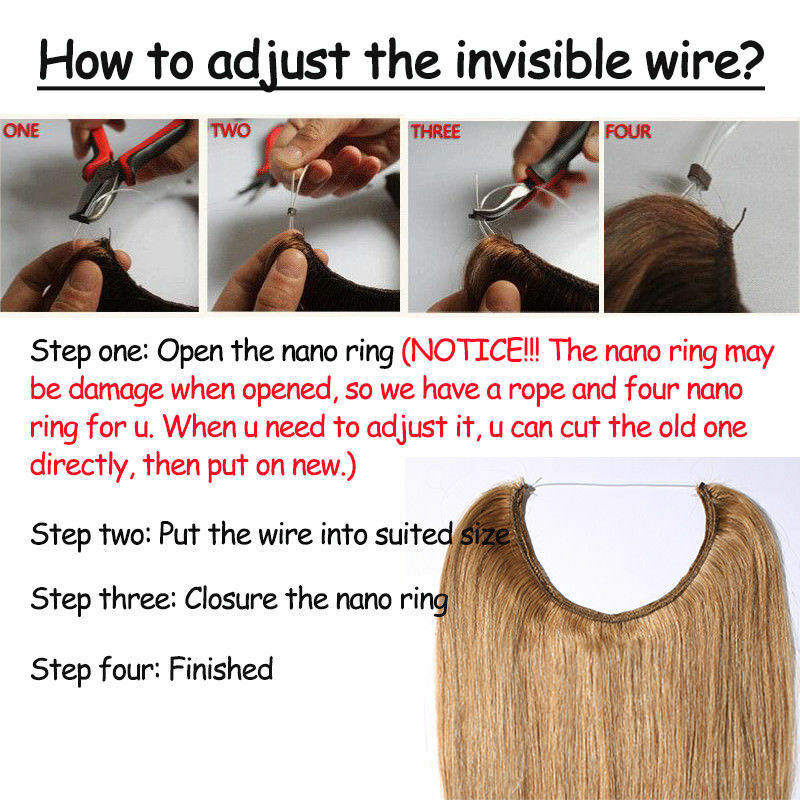 Thick Wavy 100% Remy Human Hair Extensions Invisible Secret Headband Wire 120g
