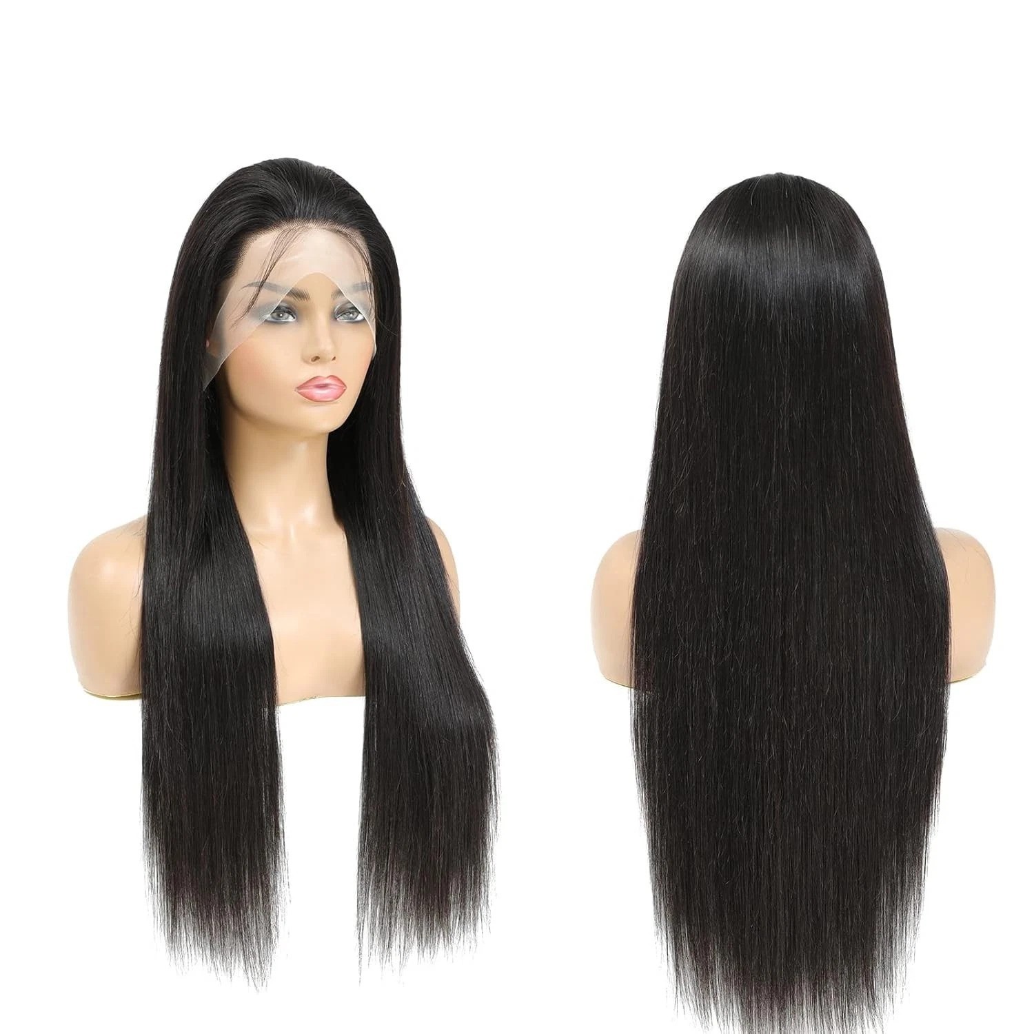 Straight Brazilian Virgin Hair 24 Inch Lace Front Wig – Tangle Free & Durable