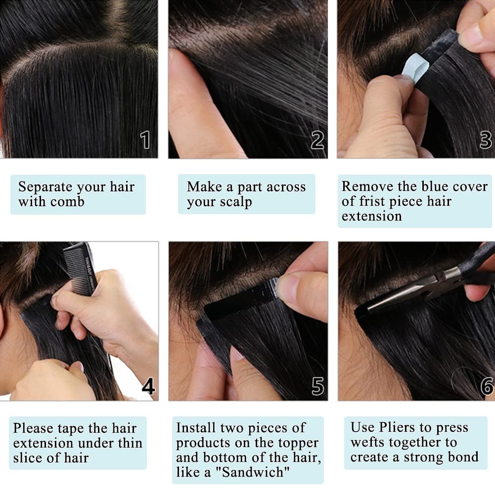Hua Body Wave Tape In Hair Extensions 18 Inch 100 Human Hair 40Pcs 100 Gram