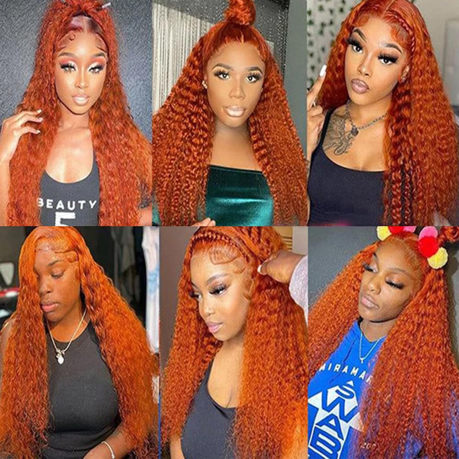 Ginger Bundles Human Hair Deep Wave Bundles 28 30 32 Inch Bokieoie Orange