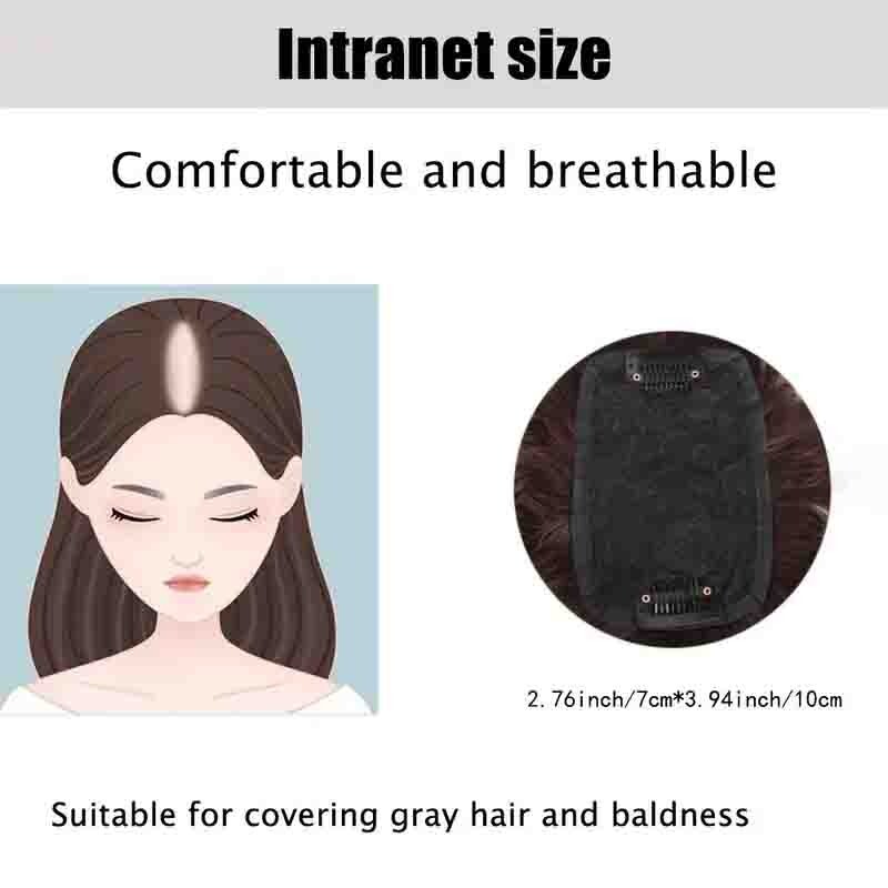 Curly Human Hair Topper with Bang Short Clip-In Hair Extension for Thinning Hair