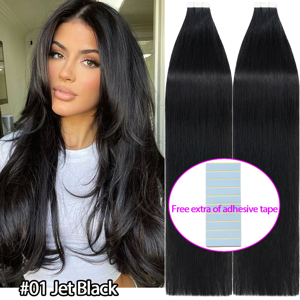 Seamless Tape In Skin Weft 100% Remy Human Hair Extensions Ombre Thick For Women