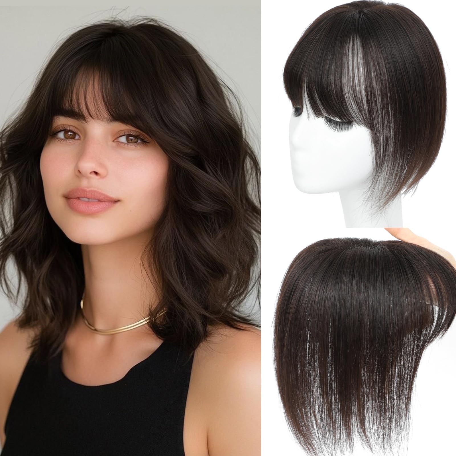 Black And Pretty Human Hair Toppers For Women Thinning Hair Toppers For Women