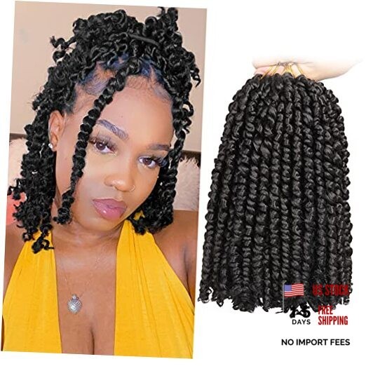 8 Packs 10 Inch Passion Twist Hair for Women Natural 10 Inch (Pack of 8) #1B