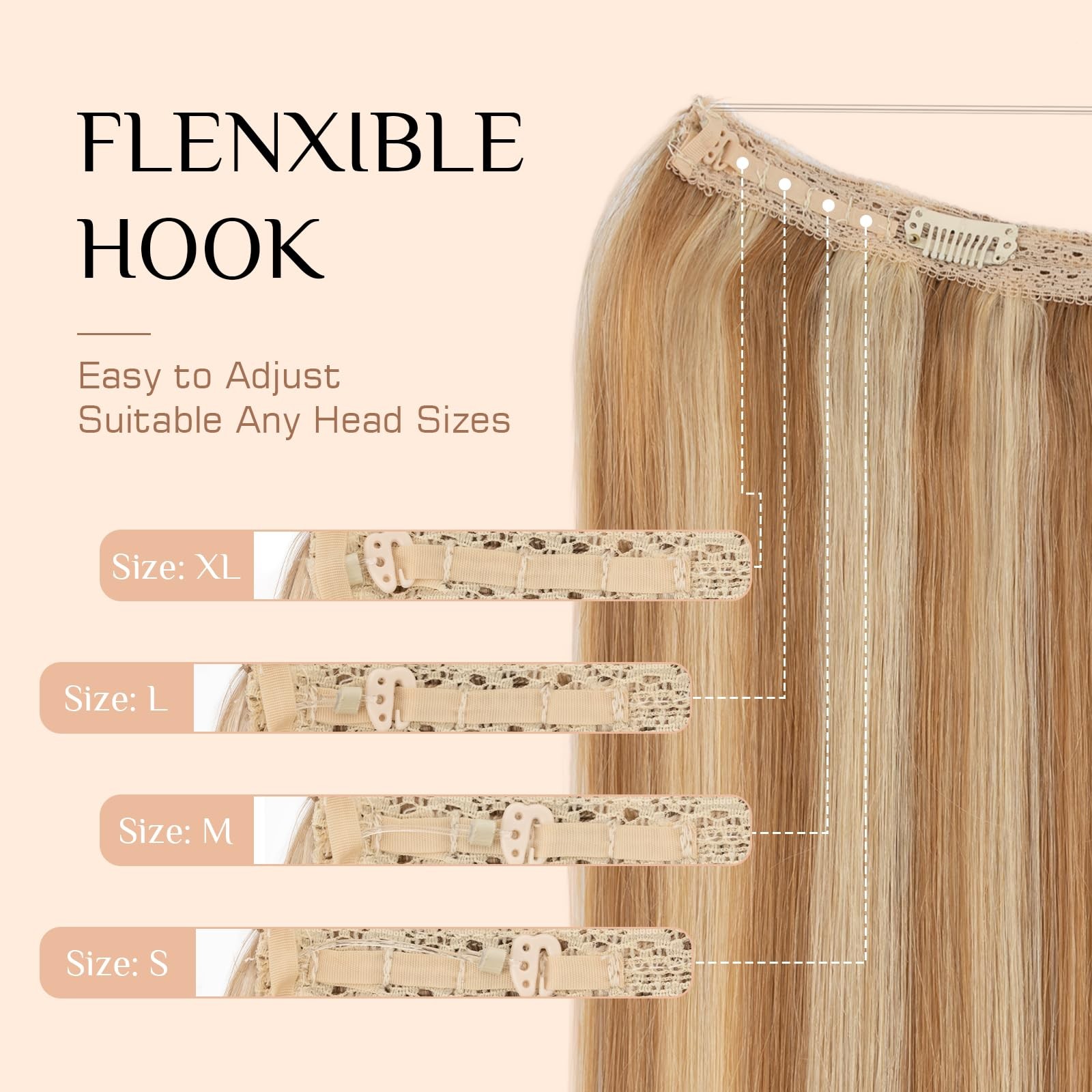 Rich Choices Halo Hair Extensions Real Human Hair Remy Hairs Halo Extension For