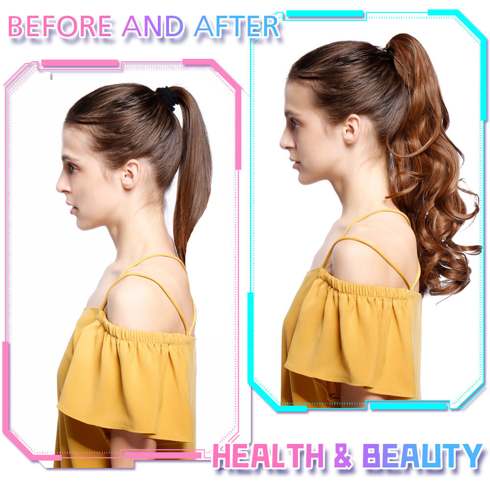 Reak Long Thick As Human Claw In Ponytail Clip In Hair Extensions Hairpieces US