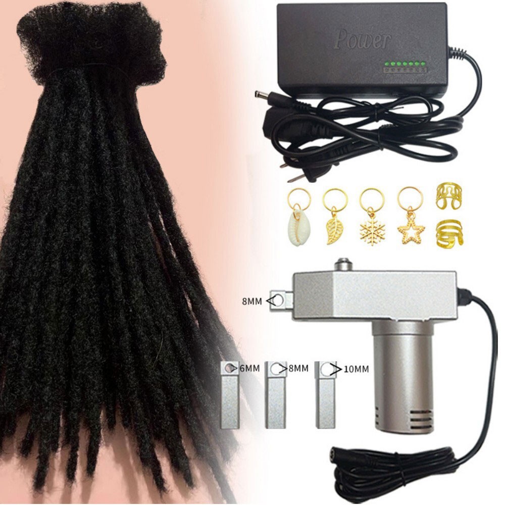 6/8/10MM Dreadlock Machine Crochet Braiding Electric Instant loc Machine 110220V