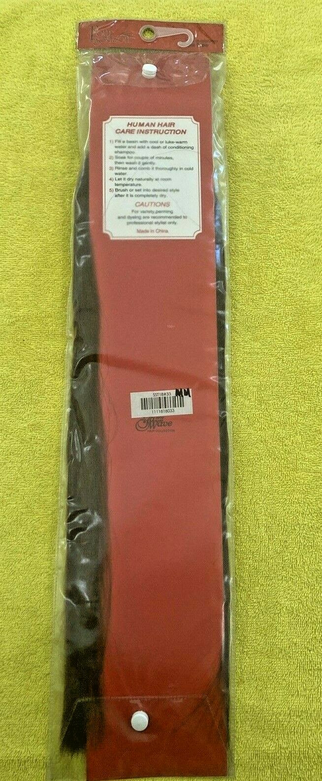 Sew in Weft Hair Extensions 100%Real Human Hair Tangle free 18″ #33 Dark Auburn