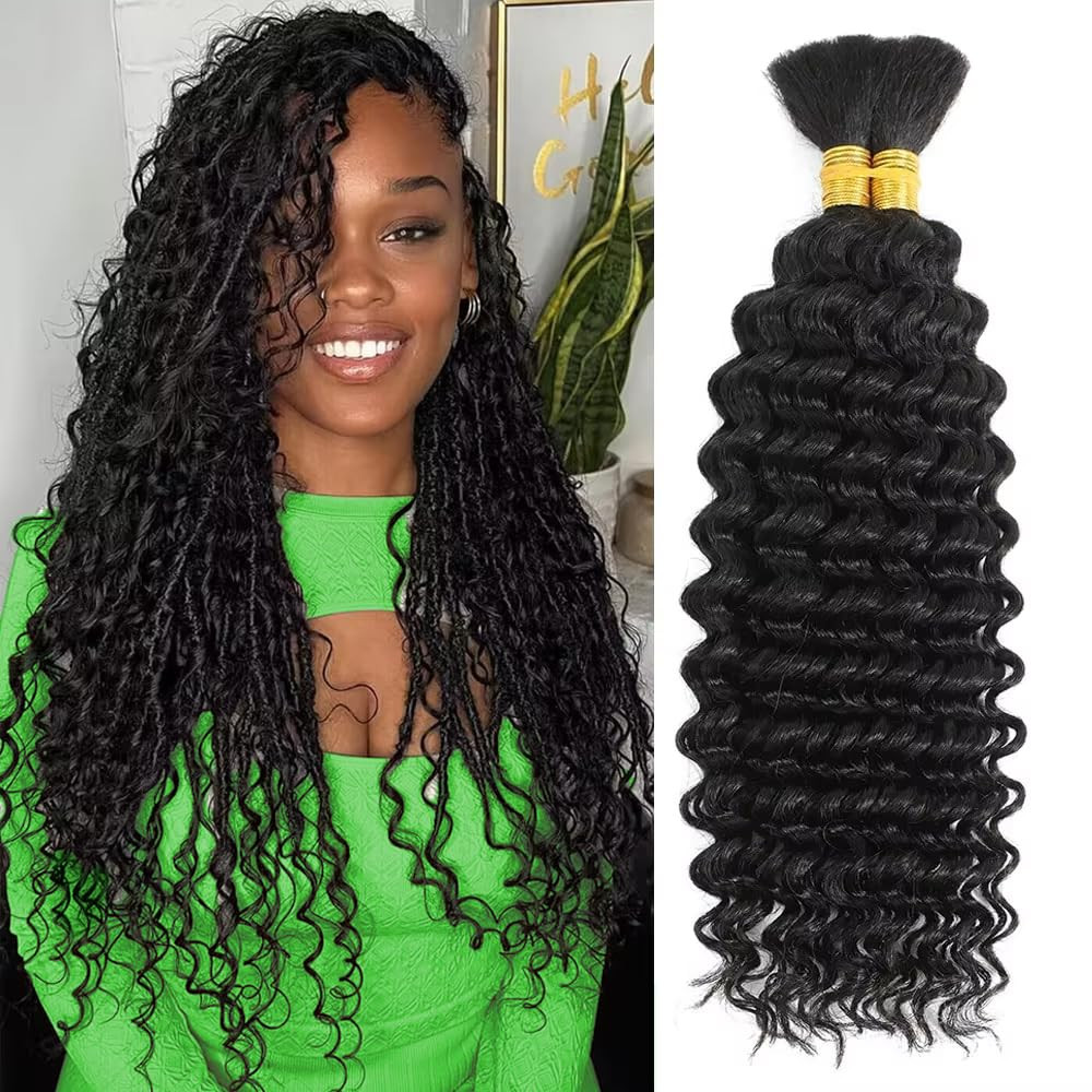 Human Braiding Hair for Boho Braids Human Hair Braid Hair 2 Bundles/Pack 100G 18