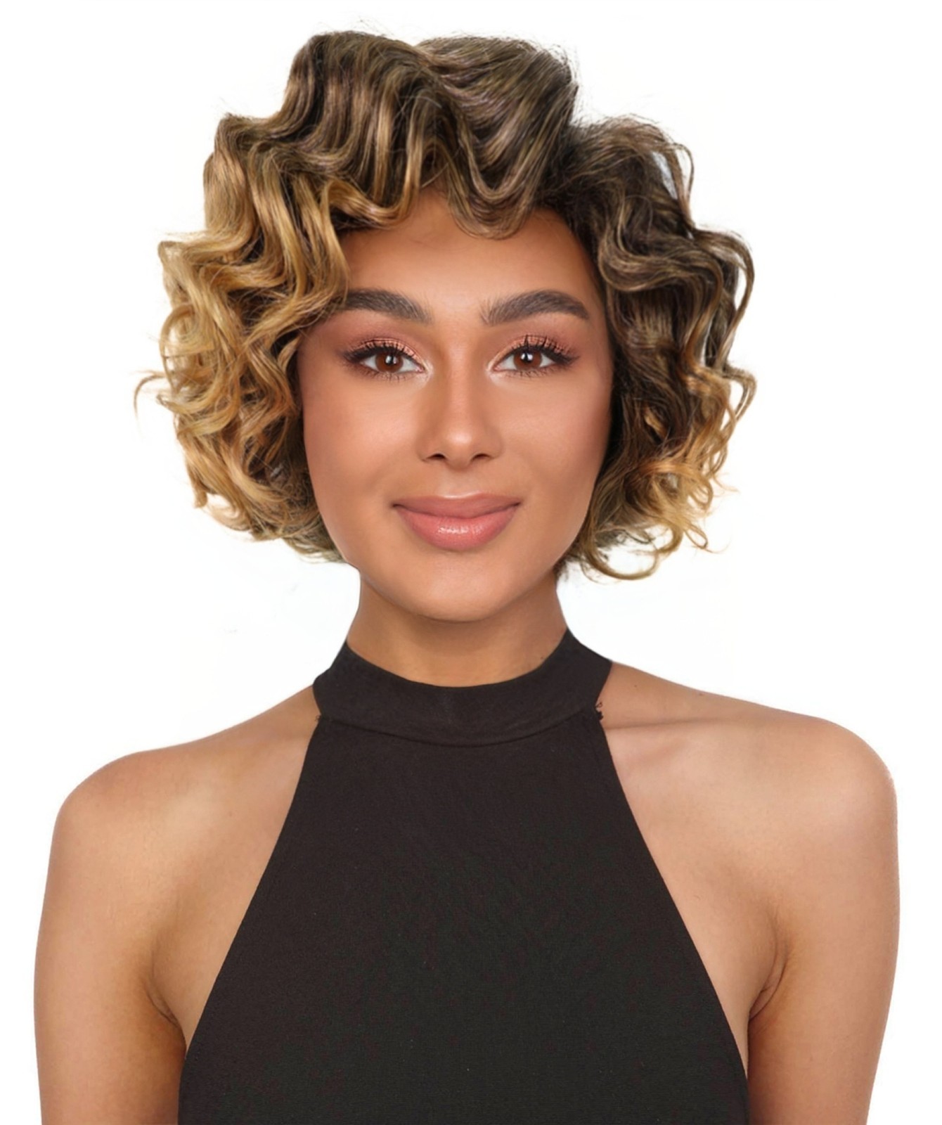 Nicole Wedged Back & Layered Spiral Curl Wig, BF-0012