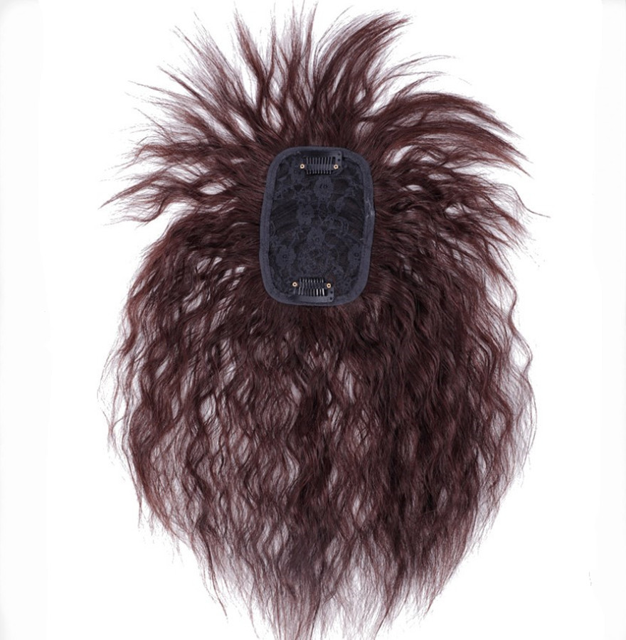 100% Human Hair Curly Wavy Topper Toupee Clip Hairpiece Top Wigs For Women Men