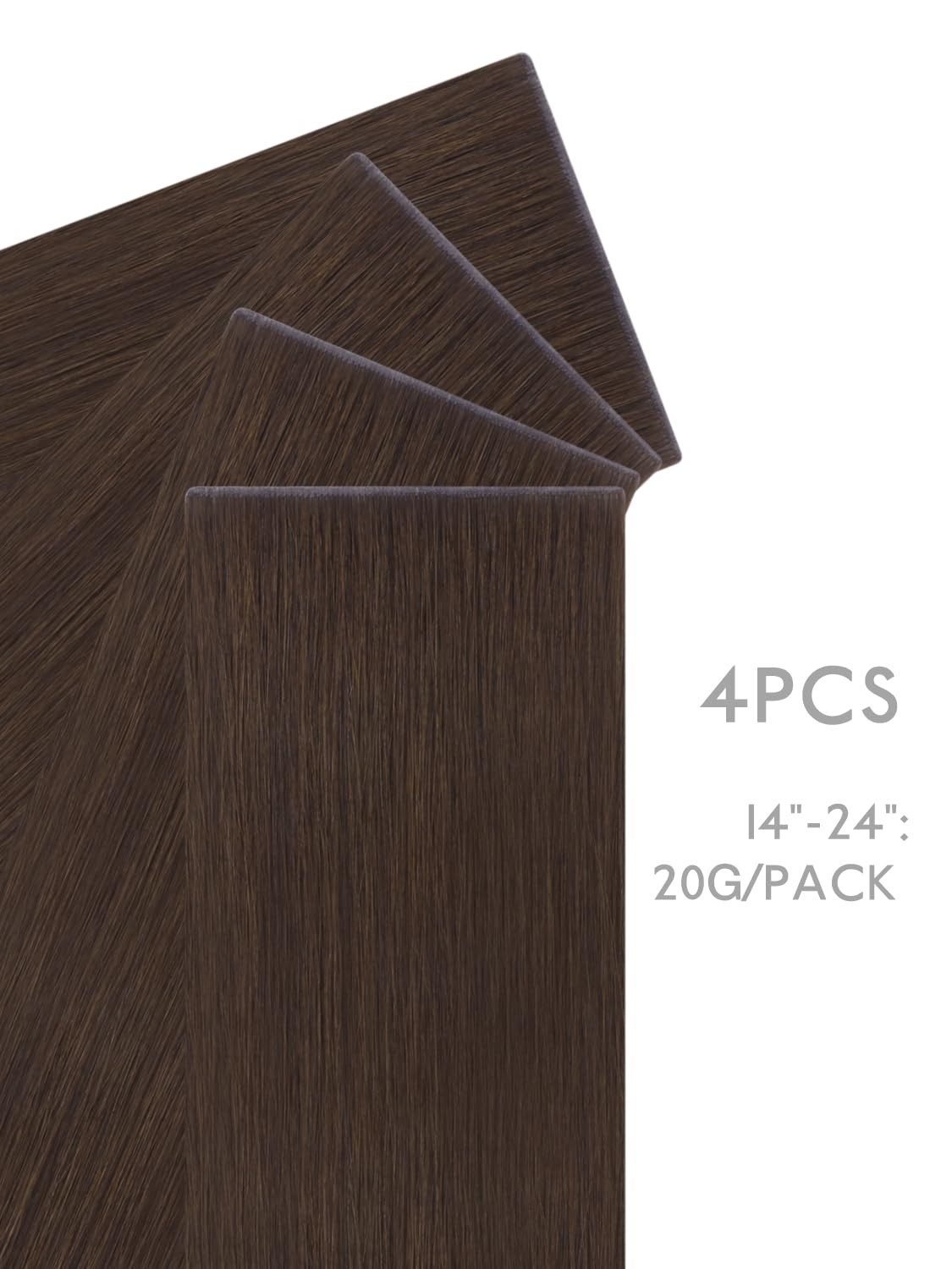 Tape in Hair Extensions 20 Inch 20g 4pcs Chocolate Brown 8cm – Invisible Remy