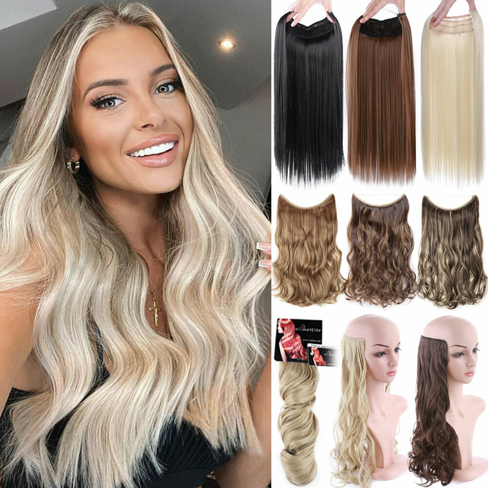 Secret Wire Hair Extensions Invisible Hidden Wire Head Band Thick as human 1Pc H