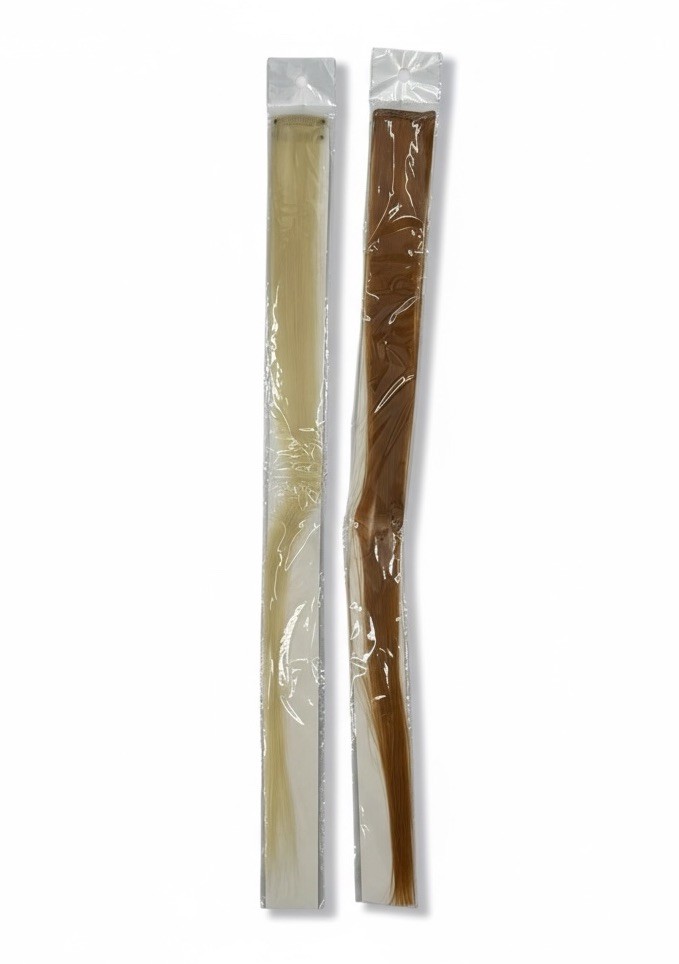 2 Clip-In Straight Hair Extensions 18” Blonde & Auburn New Sealed Pack 1” Wide