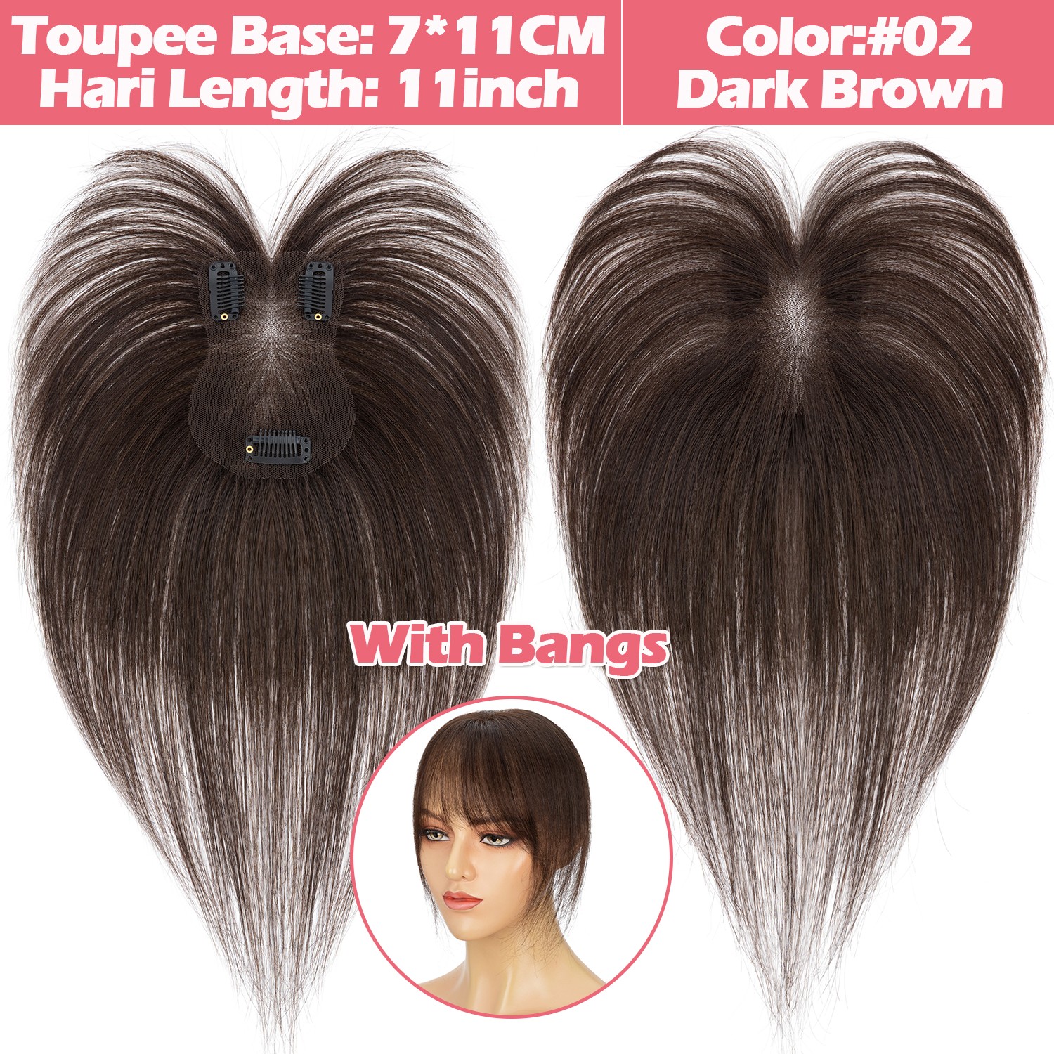 Highlight Clip in Women Lace Topper 100% Remy Human Hair Top Toupee Hairpiece US