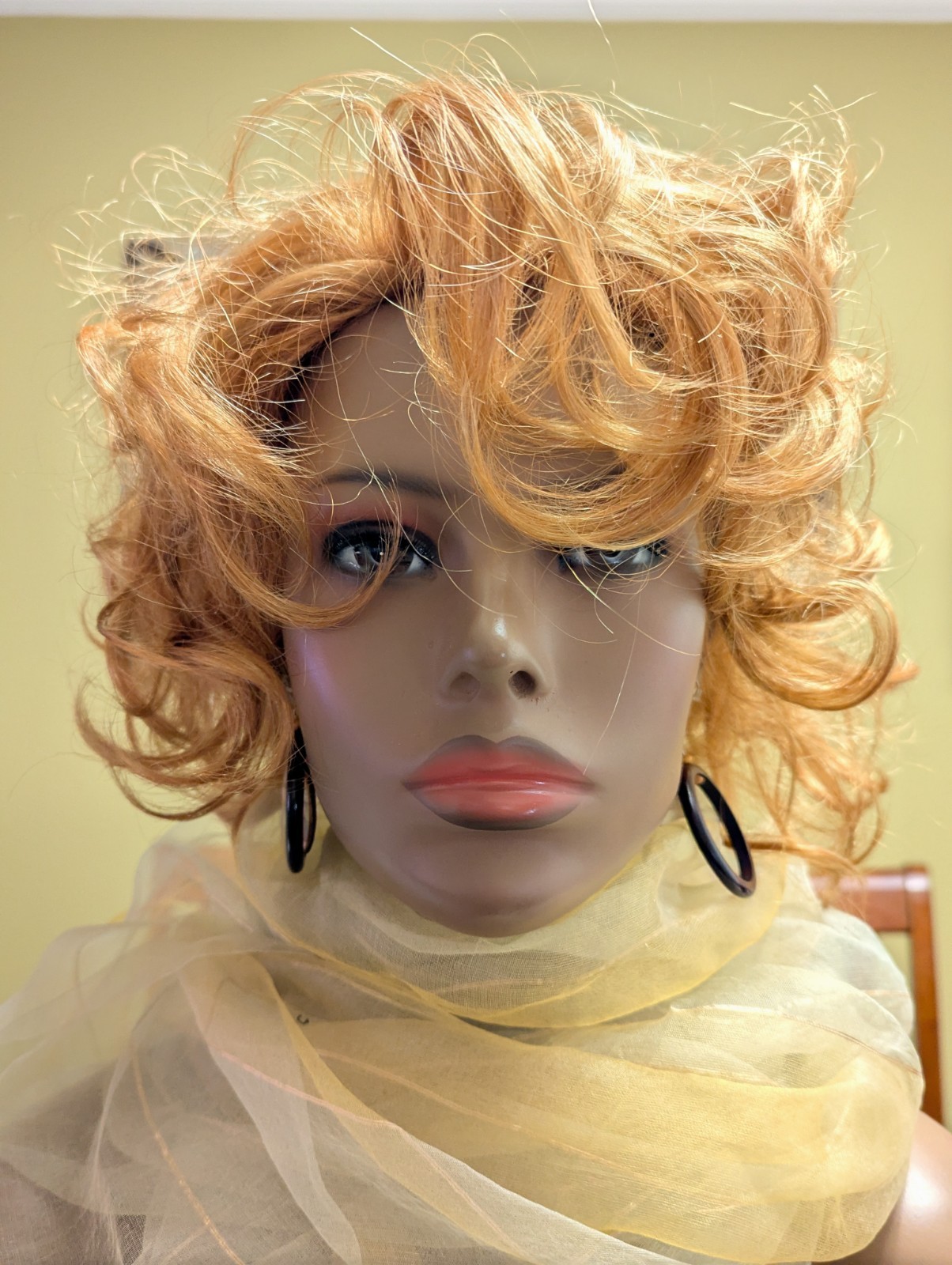 3/4 Synthetic Loose Curl Hairpiece Wig Color 27C Reddish Ginger Blonde