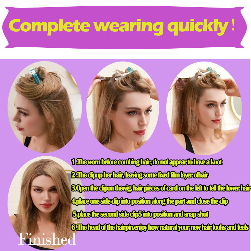 One Piece Clip In 100% Human Hair Extensions Straight/Wavy Many Color Hot Sale