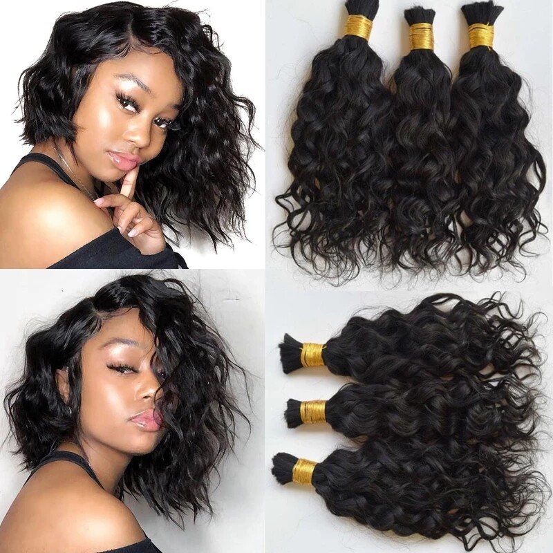 Short Loose Wave Human Hair Bulk Remy Brazilian Bulk Hair For Braiding 1pcs