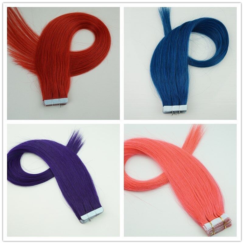 Tape in Hair Extensions Real Human Hair PU Seamless Skin Weft Highlight Ombre US