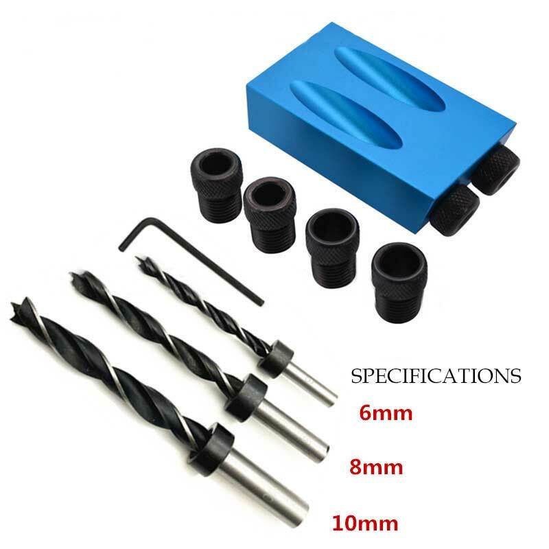 Pocket Hole Screw Jig Dowel Drill Joinery Kit 6/8/10mm Woodwork Guides Tool new