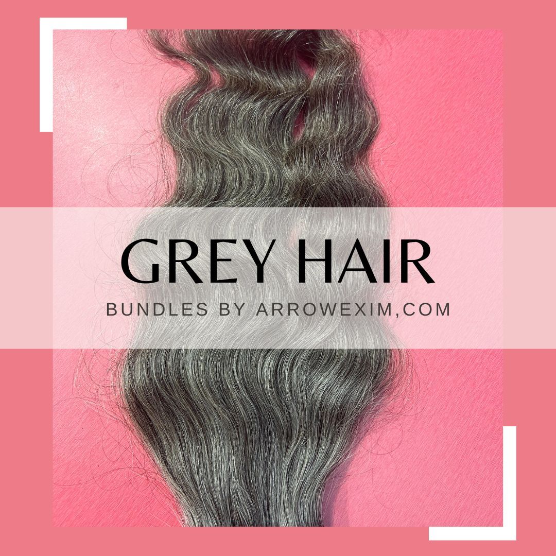 100% Natural Black and Grey Hair Bundle Silver Hair Extensions