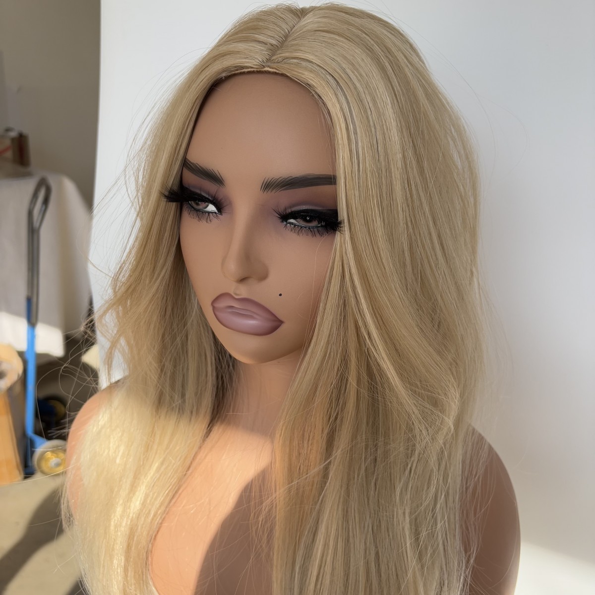Mixed blonde Short Straight Heat Resistant Synthetic Hair Costume Wig