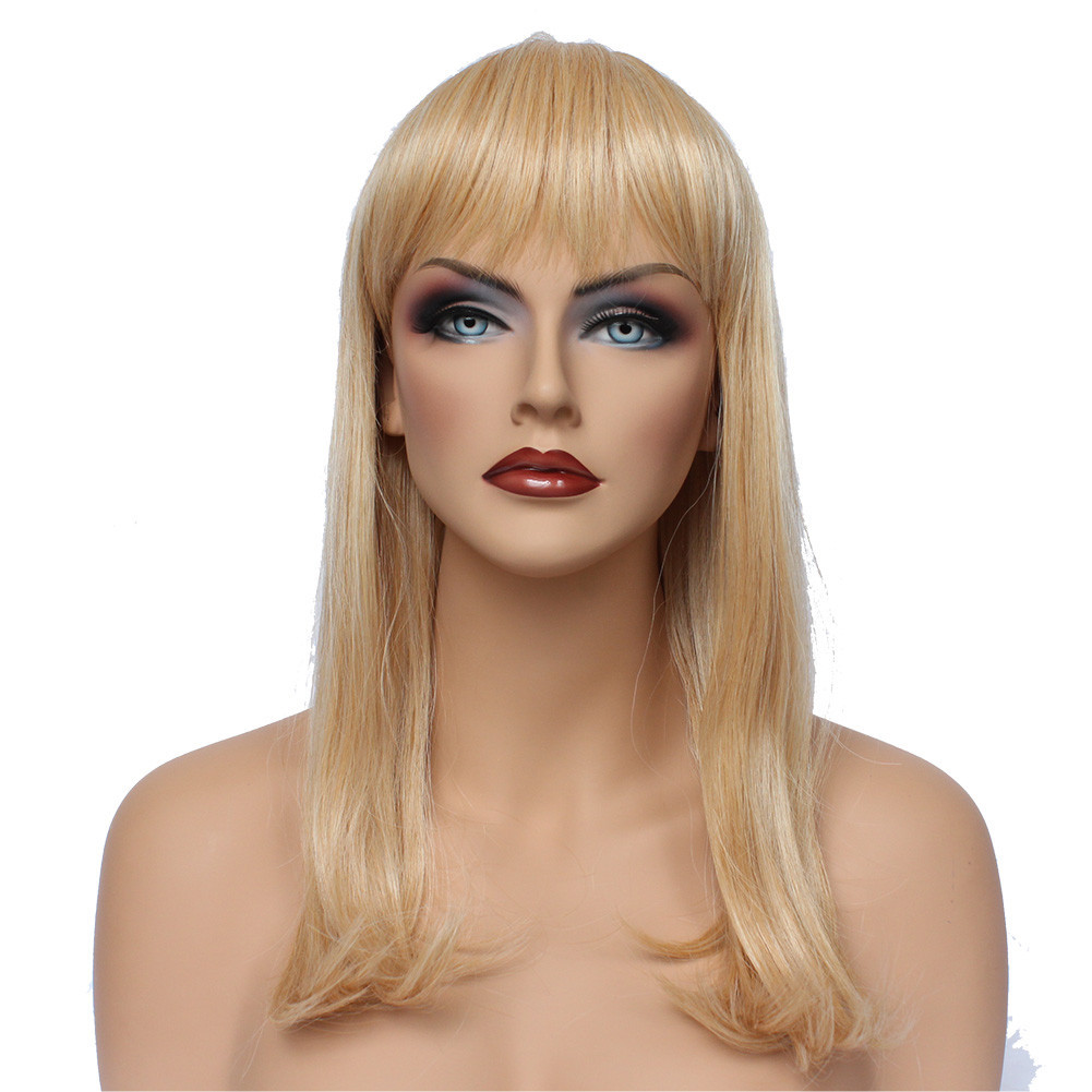 Classic Cap women Synthetic straight Medium Blonde wig HengFeng MHL03