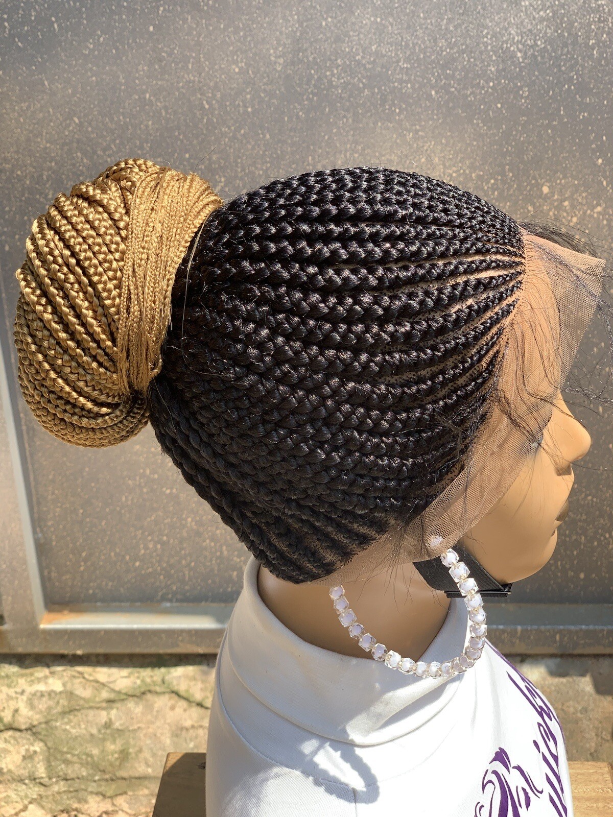 Updo Braids, Wig For Black Women, Ponytail Box Braids, Human Hair, Synthetic