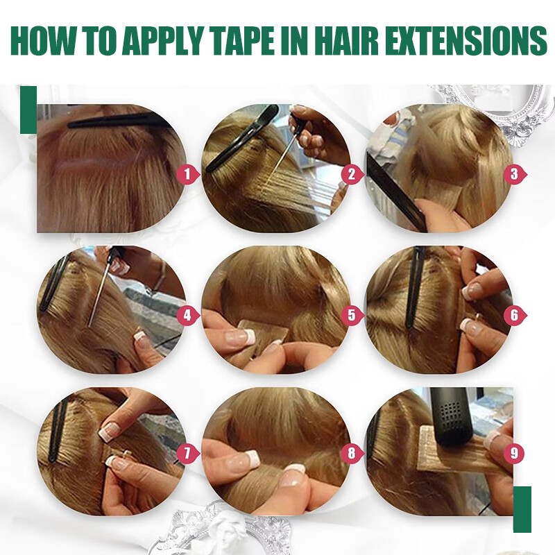 Seamless Tape In Skin Weft 100% Human Hair Extensions Real Remy Hair 40Pieces