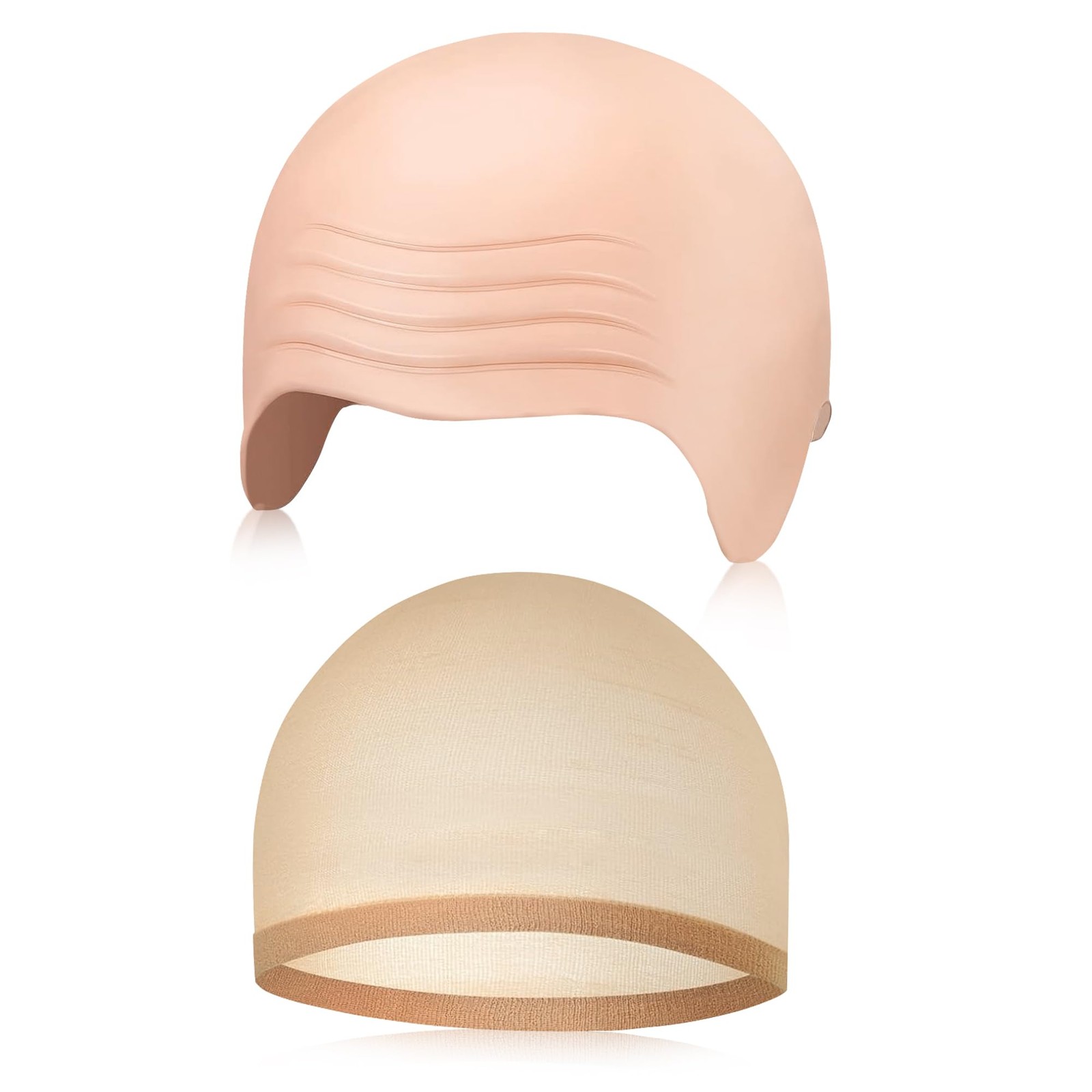 1 Piece Halloween Bald Cap with Wigcap, Makeup Medium, 1 Pack Beige