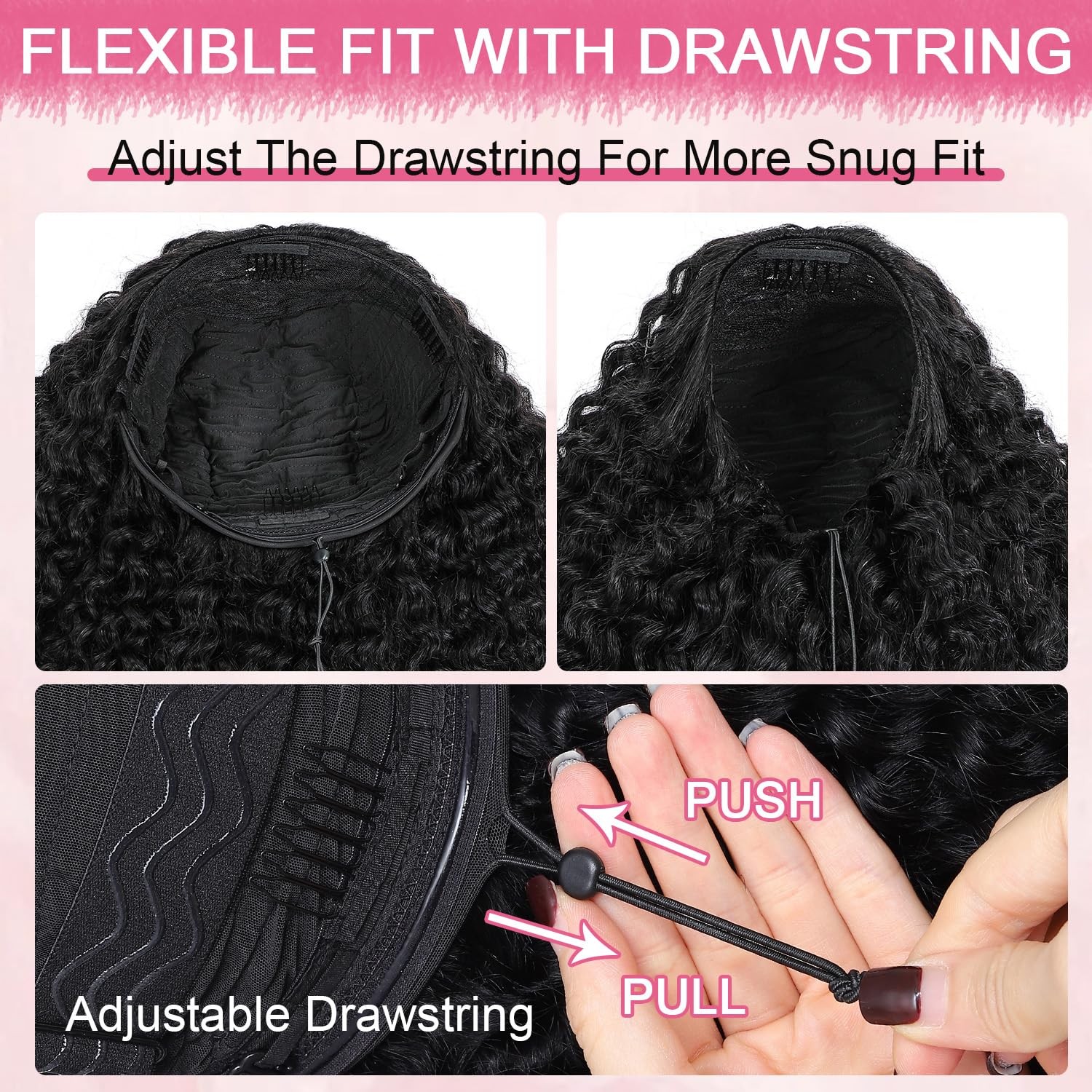 Hwowig Curly Half Wig Human Hair Wear And Go Glueless Wigs Human Hair 200