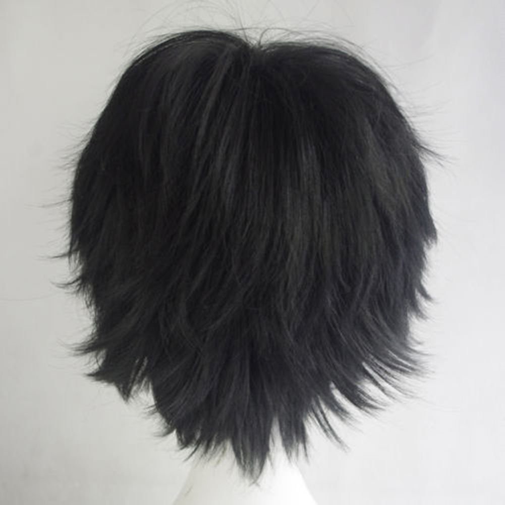 Unisex Short Cosplay Black Hair Wig Women Men Male Fluffy Straight Pixie Wigs…