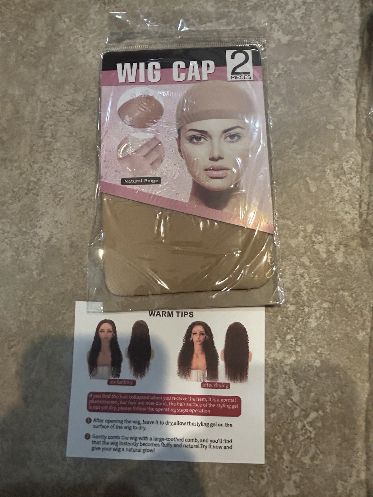 30in Black 100% Human Hair Lace Front Wig Cap Free-Part w/ 2 Caps Bag