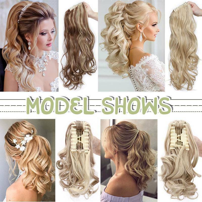 Real Thick Clip In Pony Tail Hair Extensions Jaw Claw Clip In Ponytail As Human