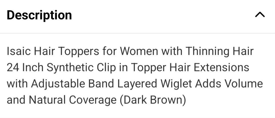 Isaic 24 Inch Synthetic Clip-In Topper Layered Hair Extension Dark Brown