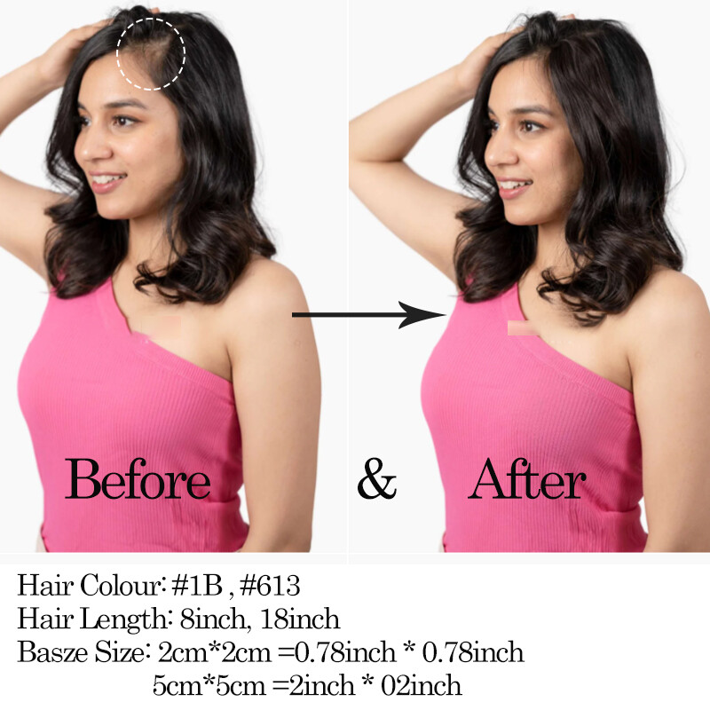 Thin Skin Hairline Bald Spot Hair Patch Frontal Hairpiece 100% Remy Human Hair