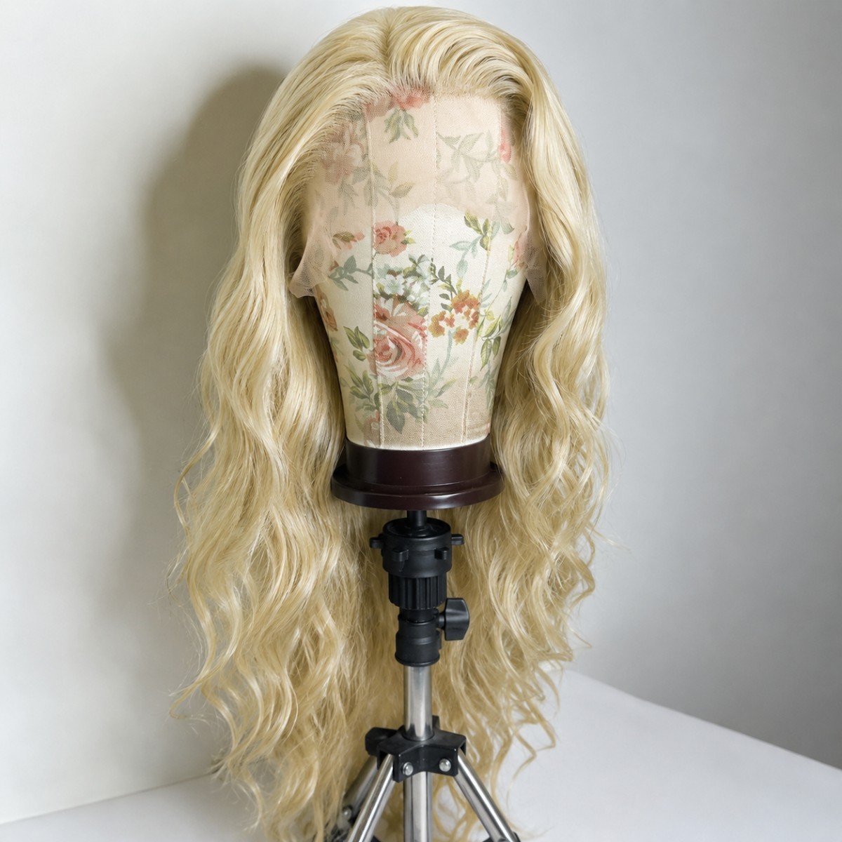 Heat Resistant Synthetic Hair Long Wavy Layered Soft Frontal Lace Wig Blonde