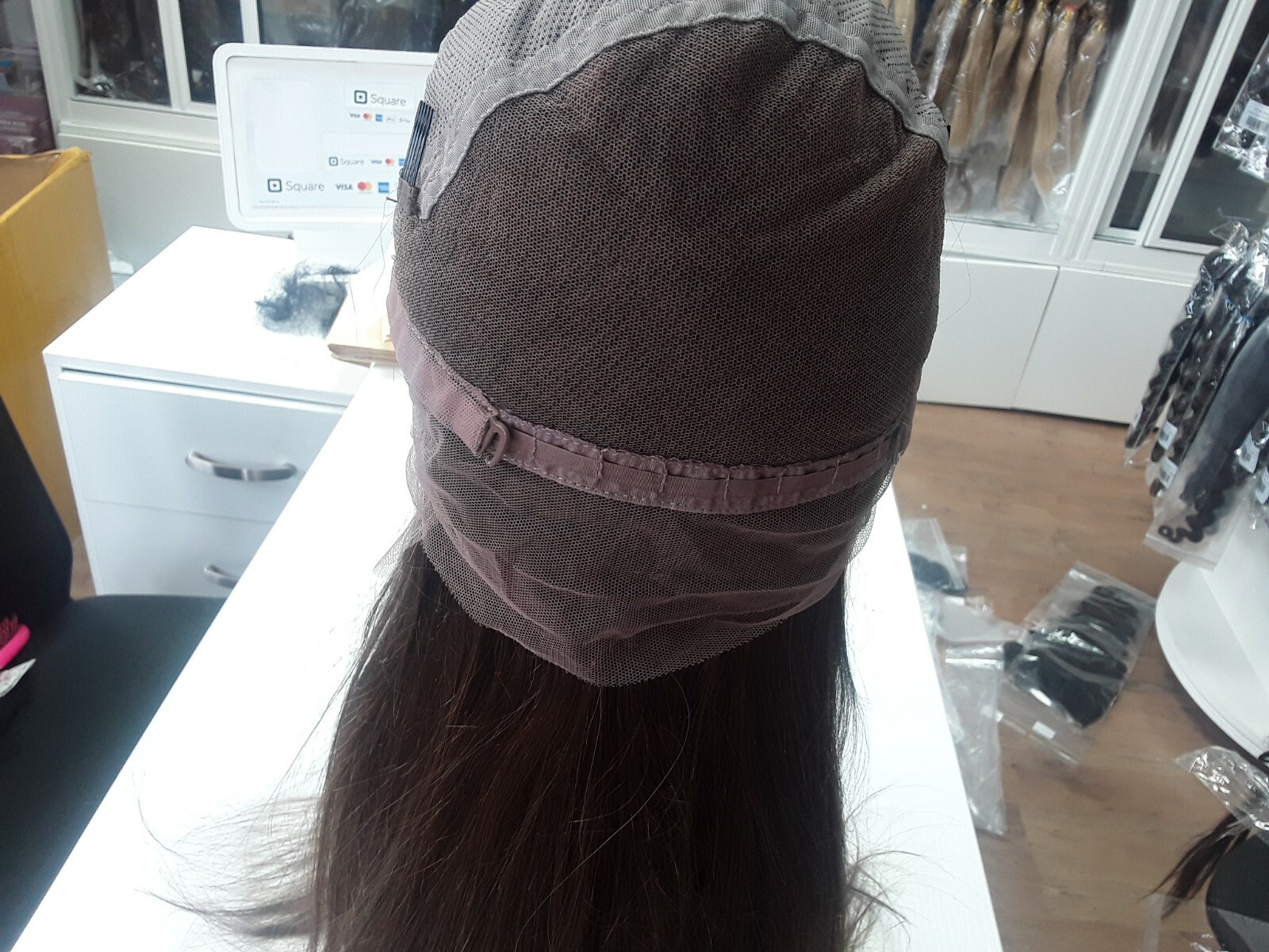 12A 22INCH BRAZILIAN GLUELESS SILK BASE TOP FULL LACE WIG STRAIGHT COLOR 4# 150%