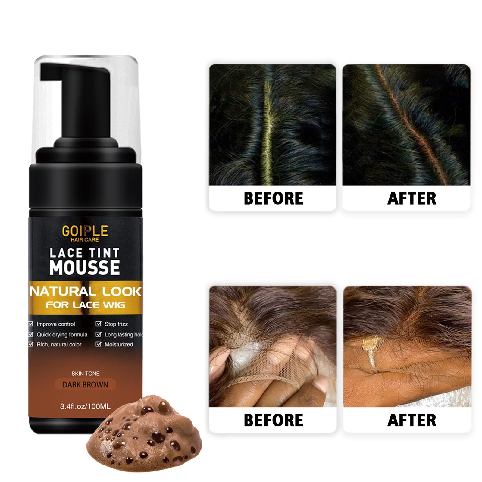 Lace Tint Melting Mousse For Wigs Toupees And Hairpieces Natural Finishing Color