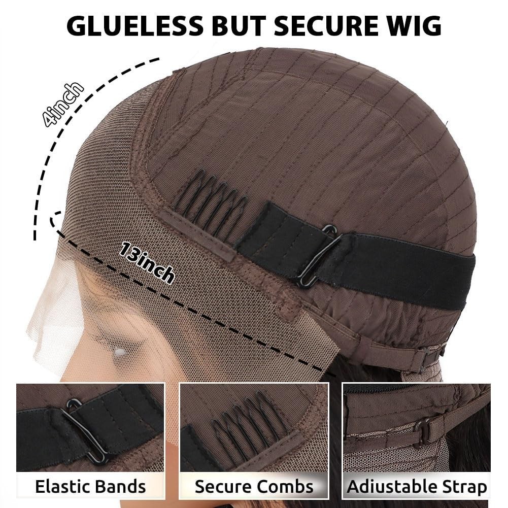 Glueless 18 Inch HD Lace Front Wig – Natural Black Body Wave for Modern Women