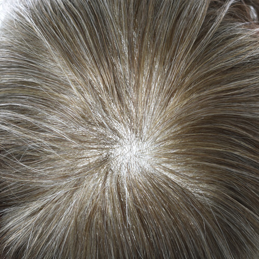Mens Toupee Ultra Thin Skin Hair Replacement System Invisible V-Loop Hair Piece