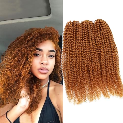 3pcs/pack Kinky Curl 12Inch Afro Kinky Twist Hair Crochet Braids ginger orange