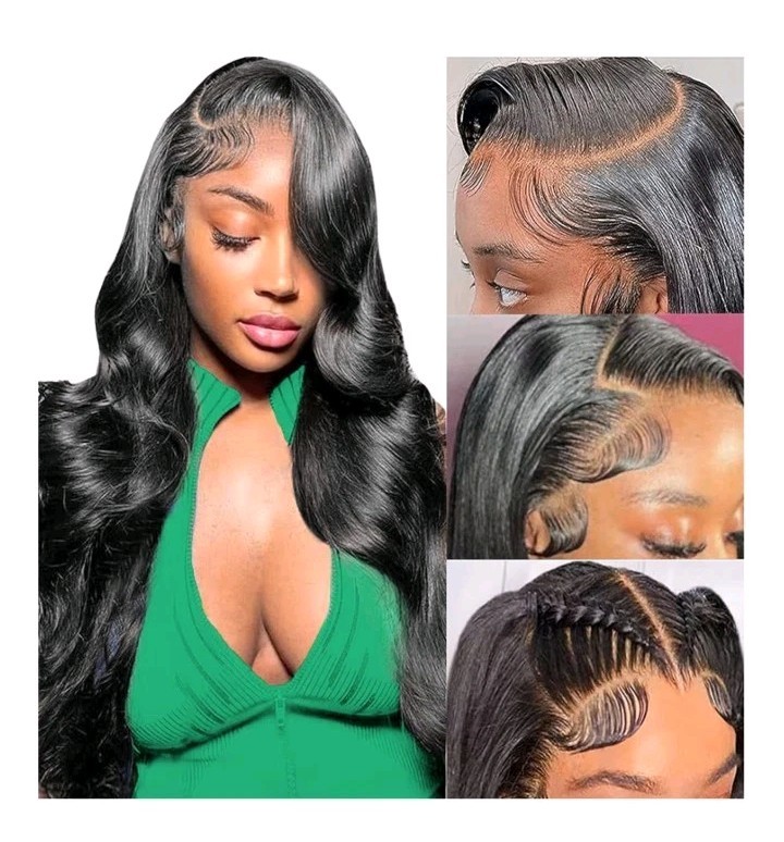 Human Hair Lace Front Wig Body Wave 30in Pre-Plucked Black Blonde Brown 13×4 in