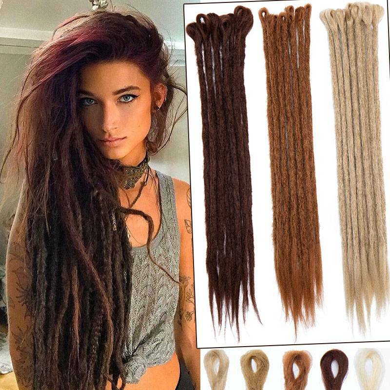 Hip-pop Wool Dreadlocks Crochet Single Ended Braided Hair Extensions Dreads Locs