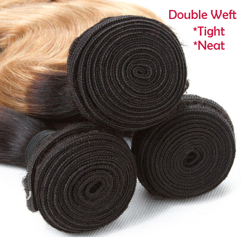 Peruvian Sew In Virgin Human Hair Extensions Weft Weave 3Bundles/300G BLONDE US