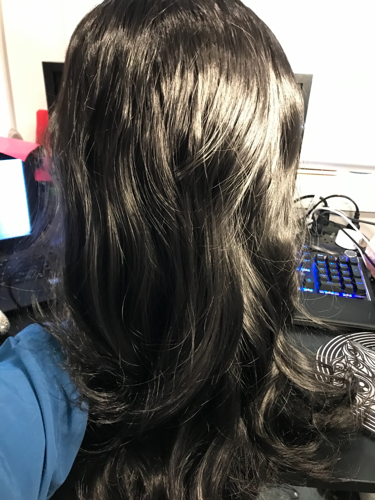 Long Women Curly Wavy Wig Hair Cosplay Casual Wig Black