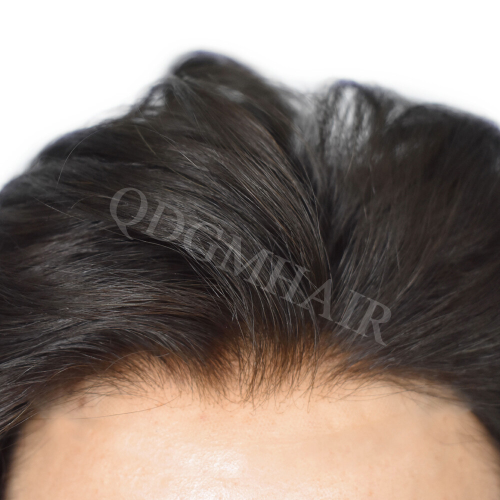Bleached French Lace Front Mens Toupee Hairpiece Skin PU Hair Replacement System