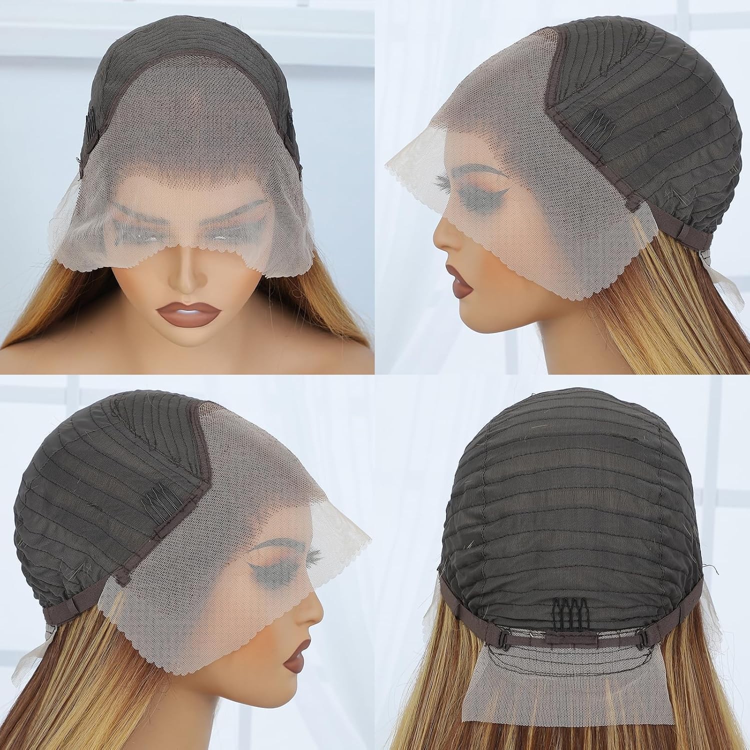 Highlight Lace Front Wig 13×4 Honey Blonde Glueless HD Synthetic 26″