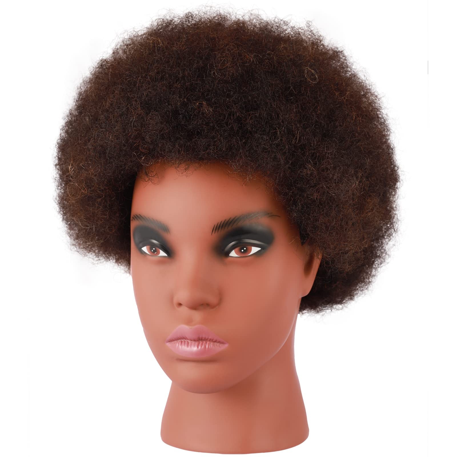 African American Mannequin Head with 100% Human Hair Kinky Curly Hair Hairdre…